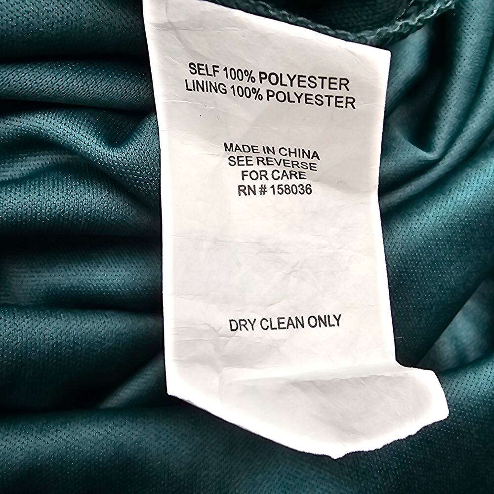 Birdy Grey Womans size S Devin Chiffon Formal Maxi Dress Gown Slit Emerald NEW - Picture 10 of 11